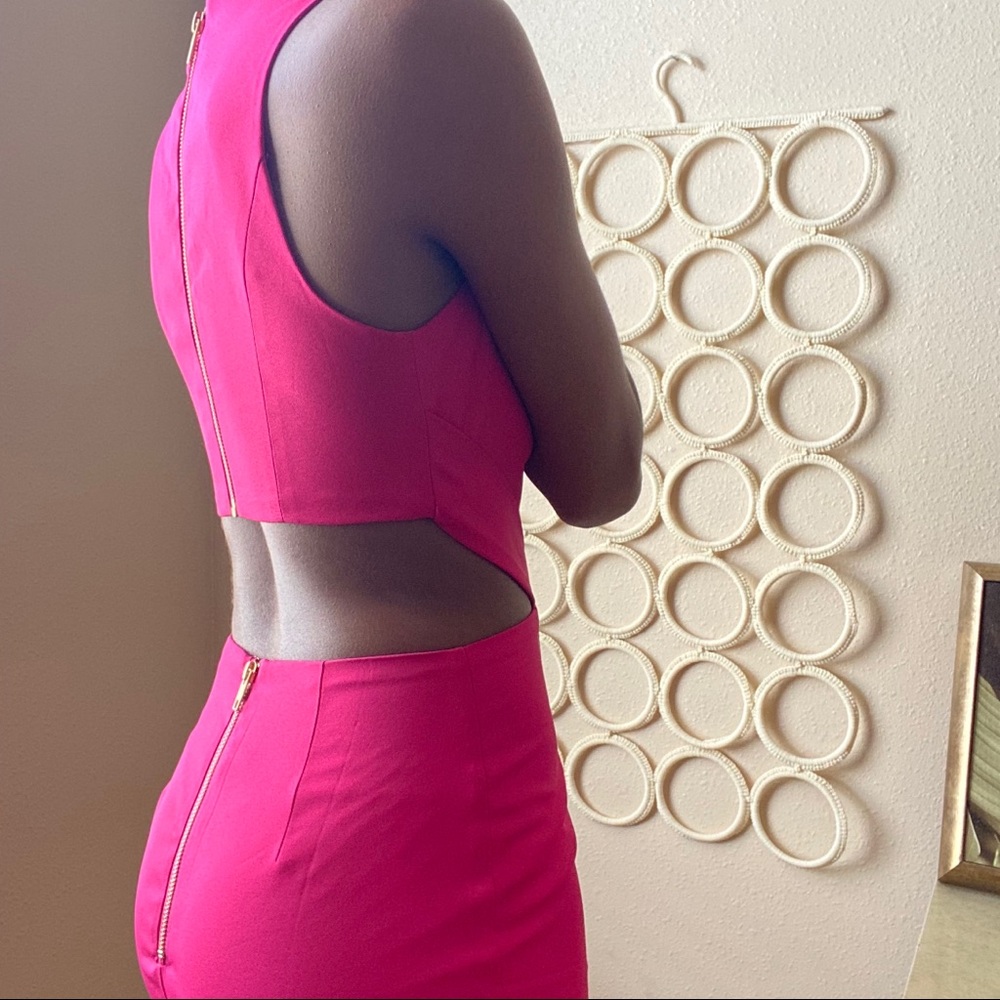 NWOT Pink NBD Back Cutout Mini Dress